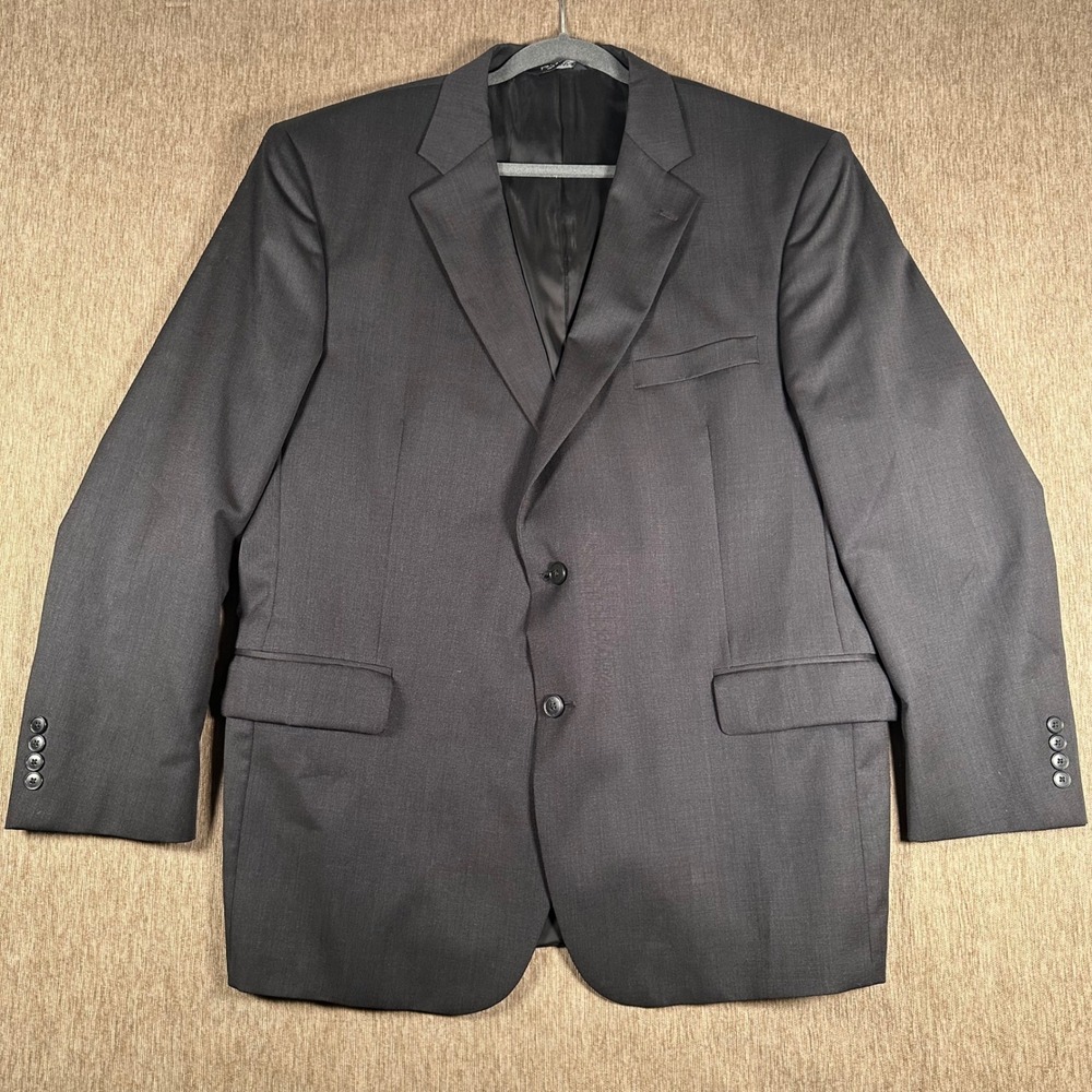 Jos. A. Bank Traveler's Collection Blazer 46R Dark Charcoal Grey 100% Wool Suit